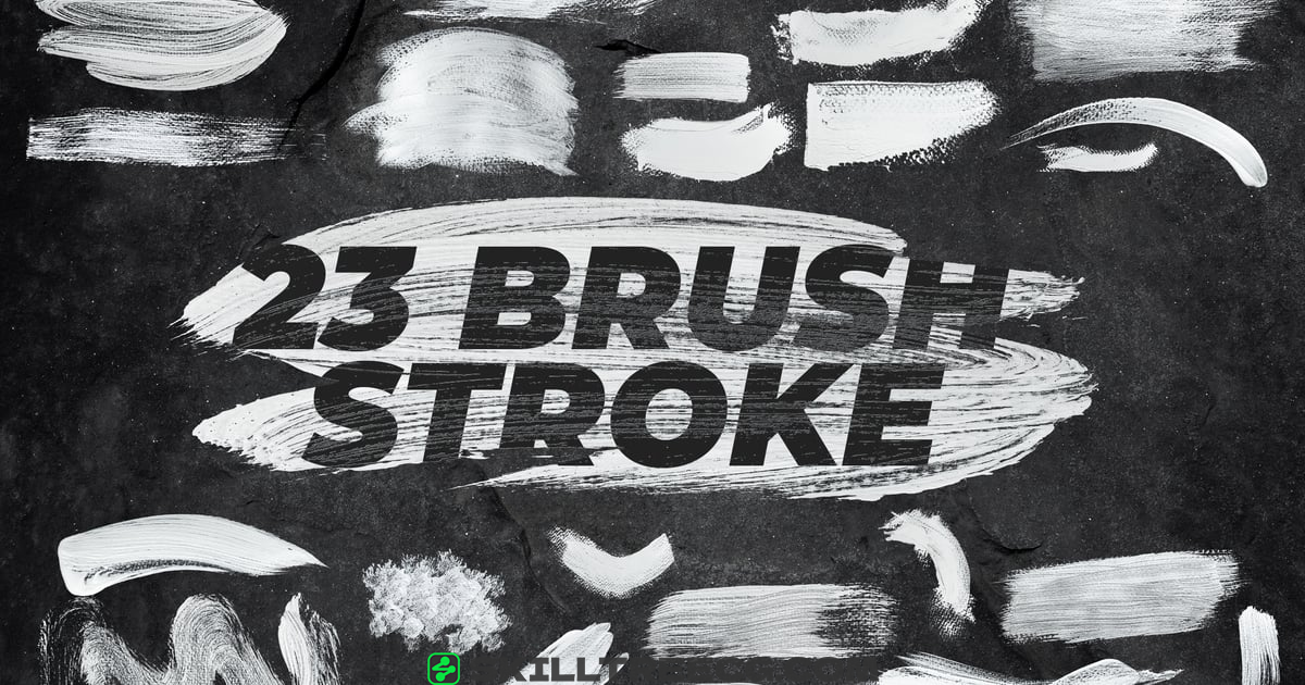 23 Isolated White Paint Brush Strokes Overlay（950790）-技能树